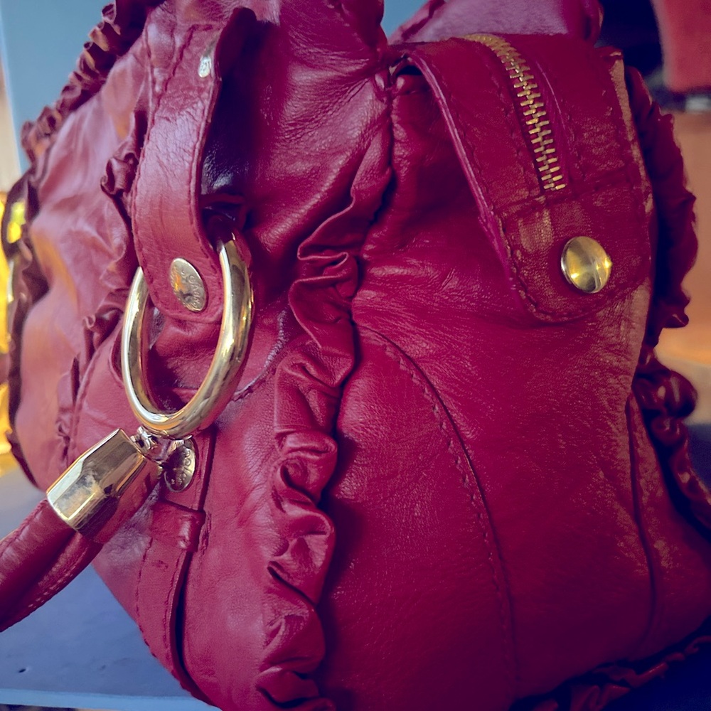 DOLCE & GABANNA 😍 Vintage Red Ruffle handbag♥️♥️♥️ EUC!! COA included STEAL!! - Picture 12 of 16
